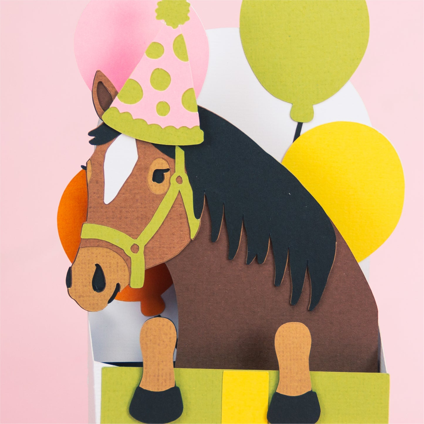 Birthday Gift Horse Card - 3D Birthday Card SVG