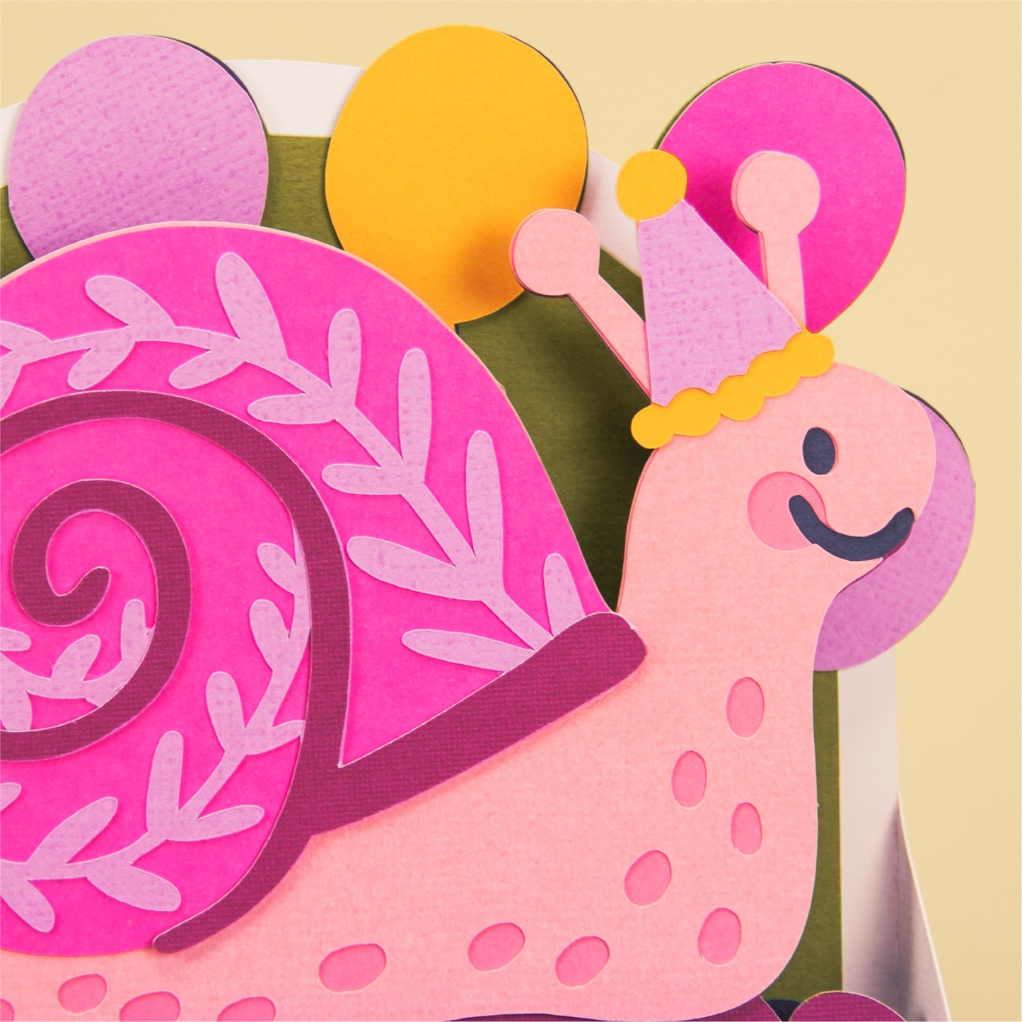Funny Snail Birthday Card SVG - 3D Card SVG