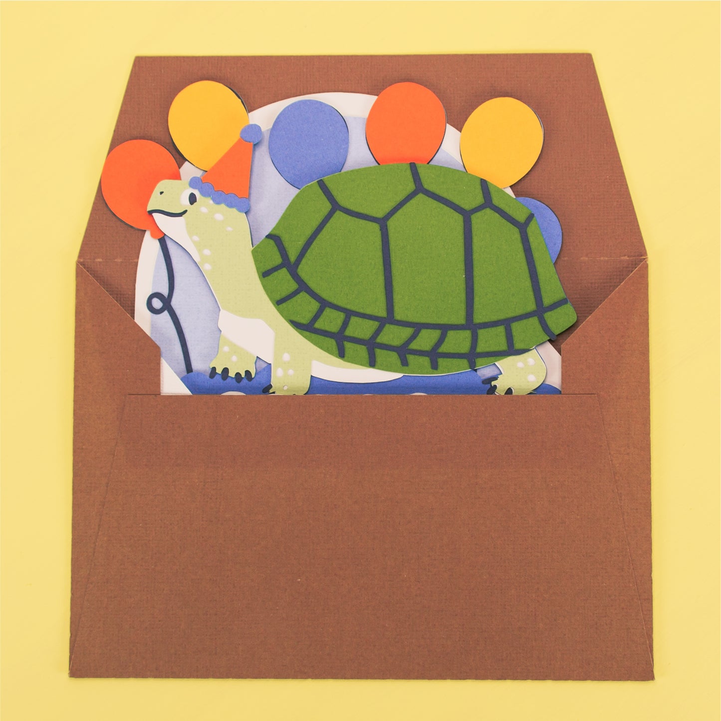 Funny Turtle Birthday Card - 3D Card SVG