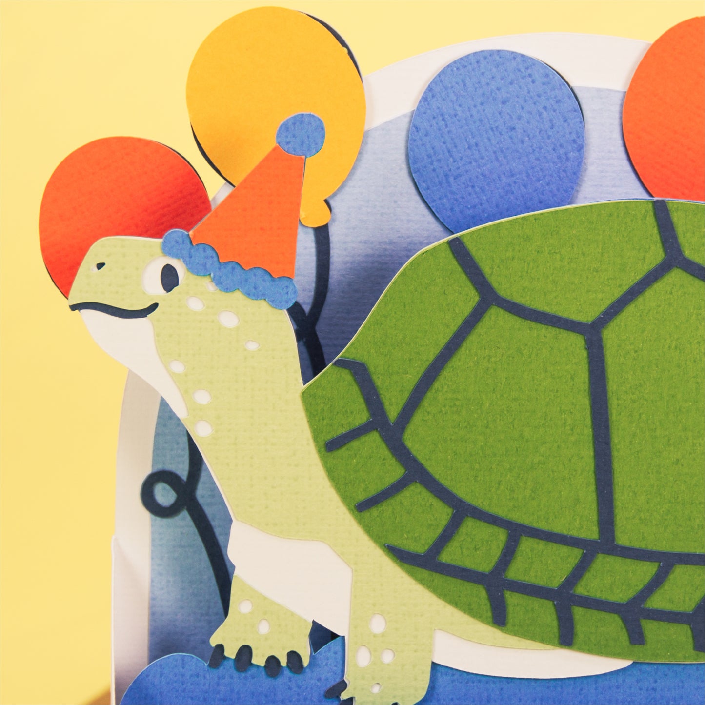 Funny Turtle Birthday Card - 3D Card SVG