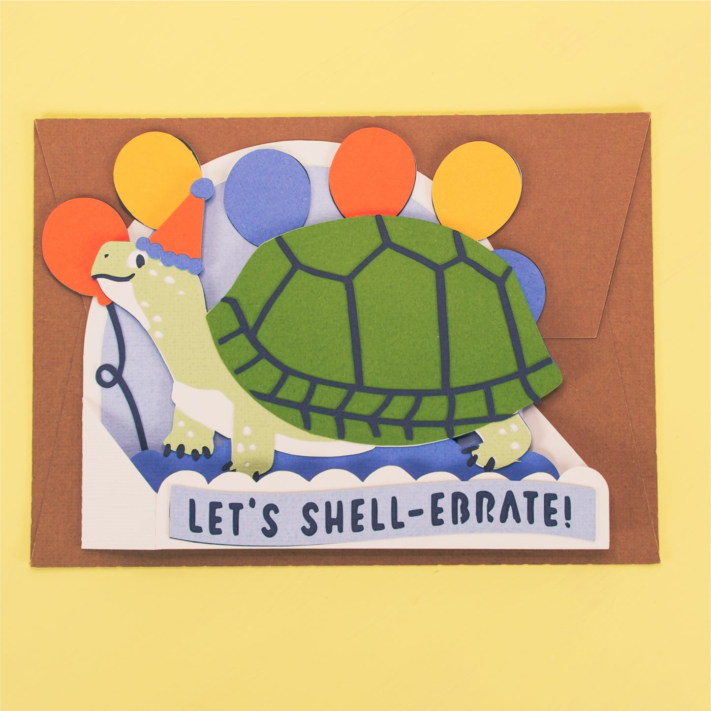 Funny Turtle Birthday Card - 3D Card SVG