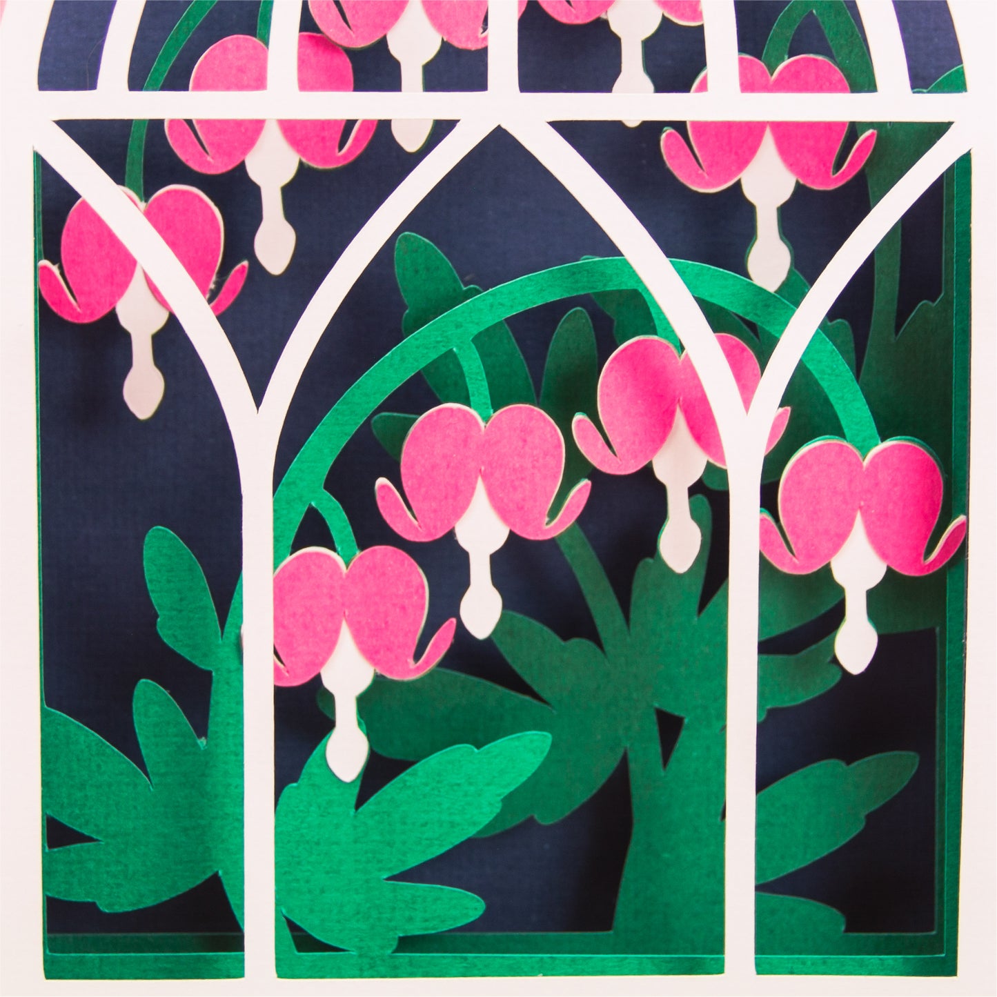 Bleeding Heart Birdcage Card - 3D Flower Card SVG