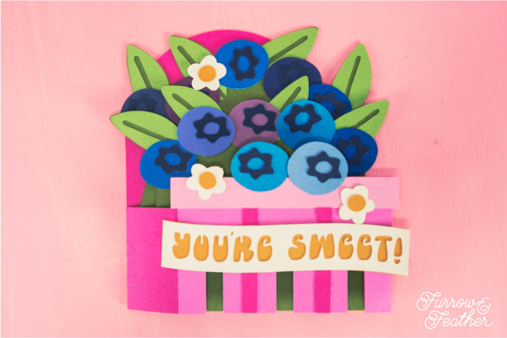 Blueberry Basket - Birthday Card SVG