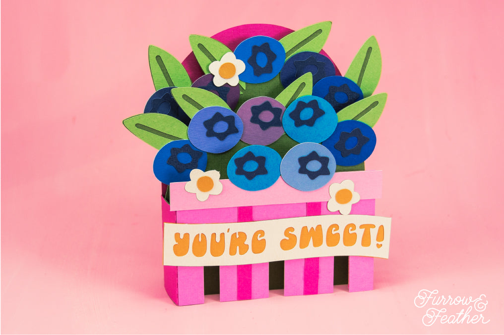 Blueberry Basket - Birthday Card SVG