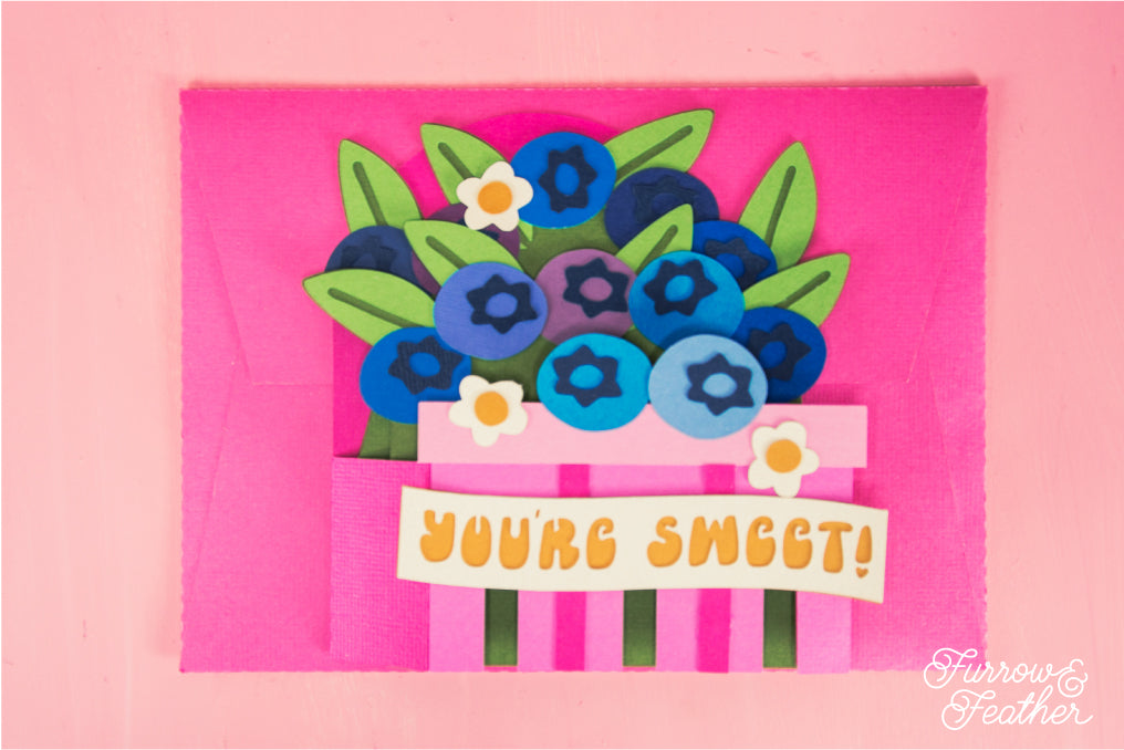 Blueberry Basket - Birthday Card SVG