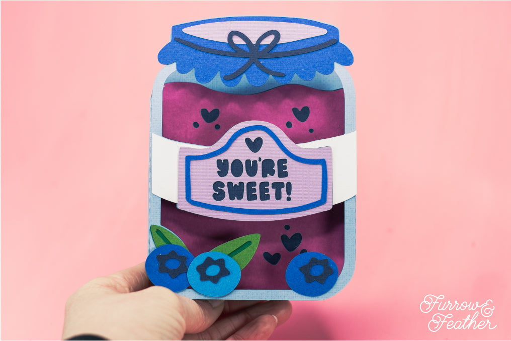 You're Sweet! - Blueberry Jam Jar SVG - Birthday Card SVG