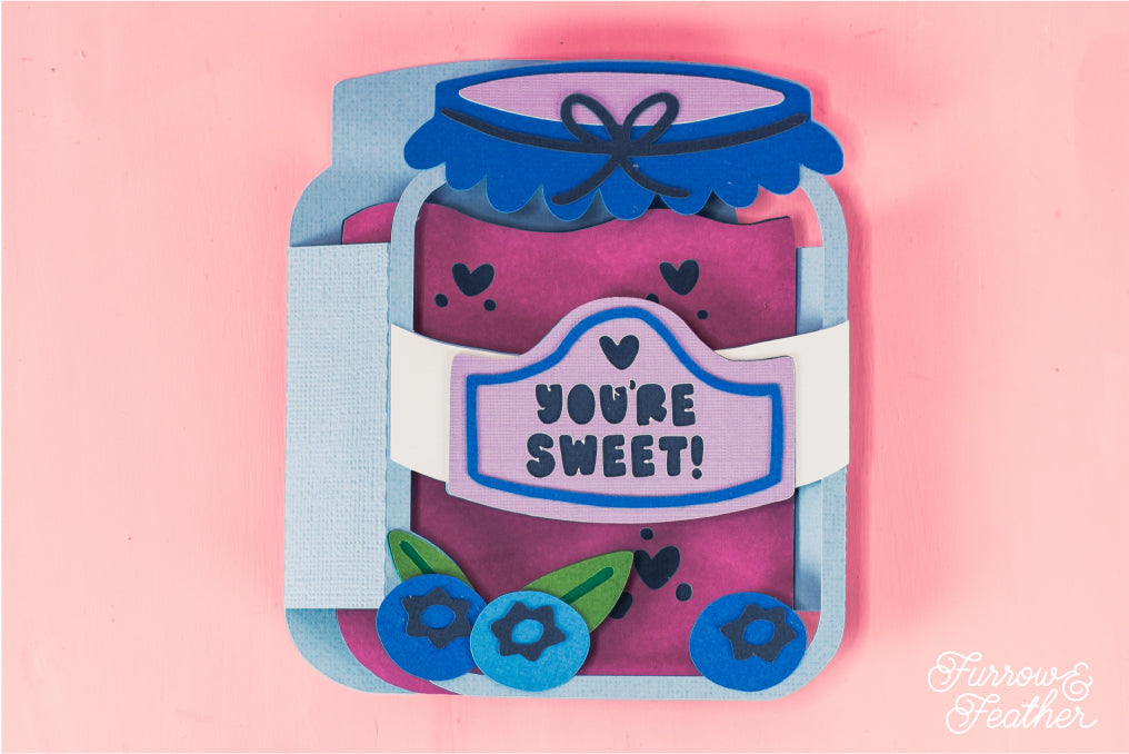 You're Sweet! - Blueberry Jam Jar SVG - Birthday Card SVG