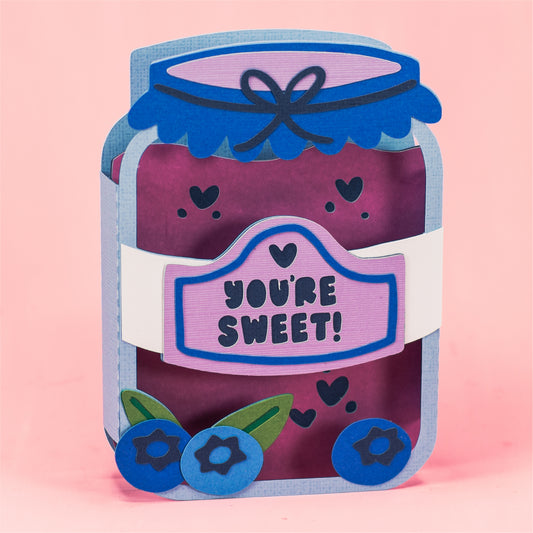 You're Sweet! - Blueberry Jam Jar SVG - Birthday Card SVG