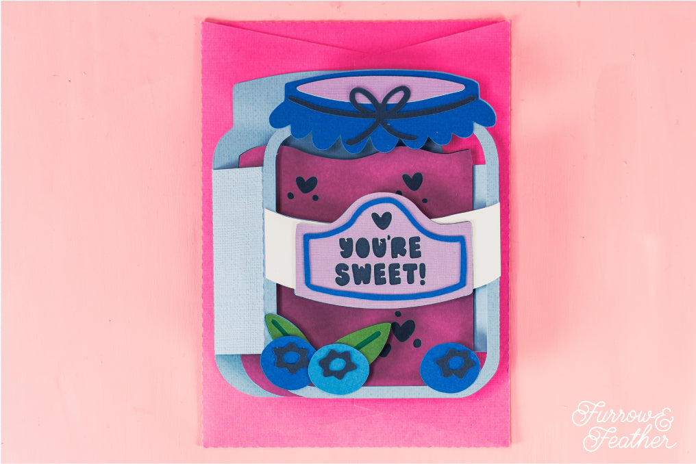 You're Sweet! - Blueberry Jam Jar SVG - Birthday Card SVG