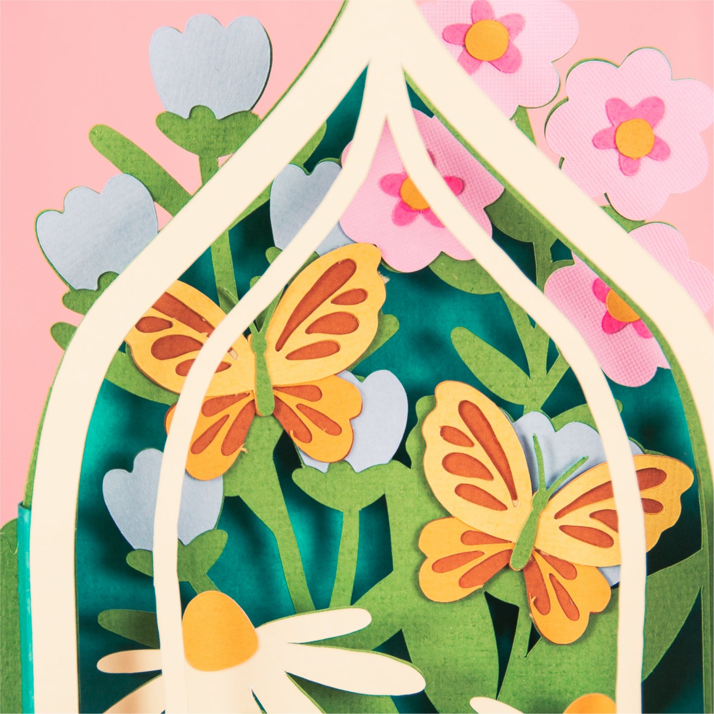 Butterfly Terrarium Card - 3D Flower Card SVG