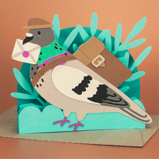 Carrier Pigeon Card - 3D Card SVG
