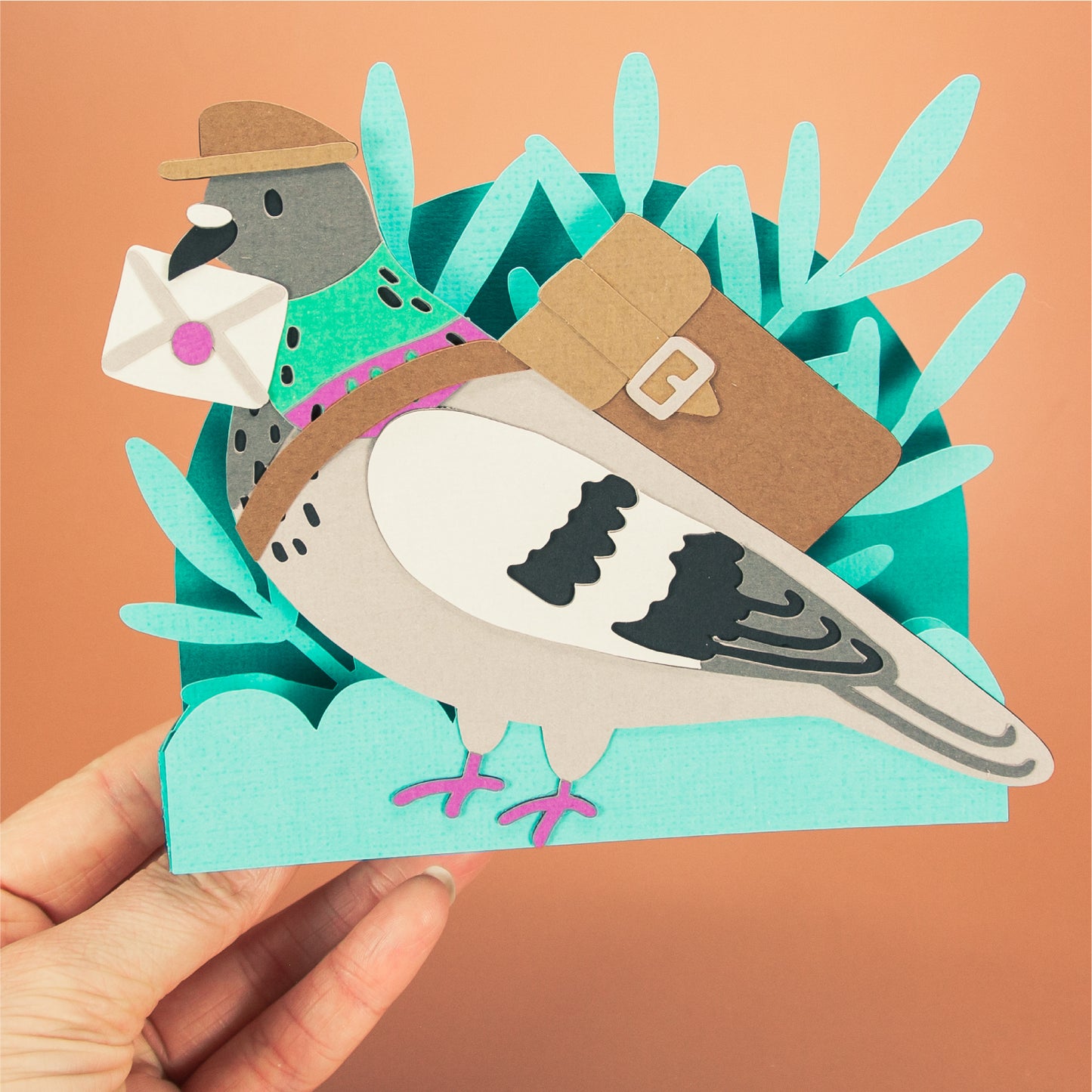 Carrier Pigeon Card - 3D Card SVG