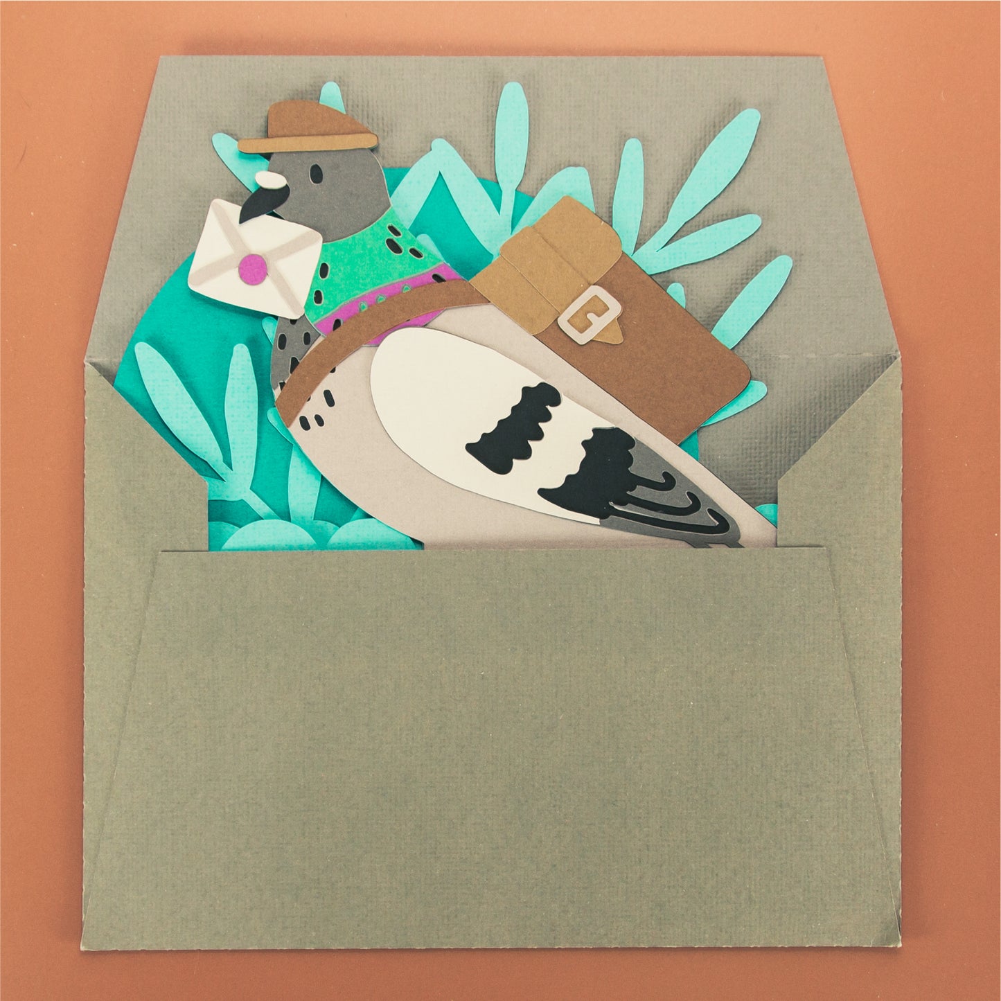 Carrier Pigeon Card - 3D Card SVG
