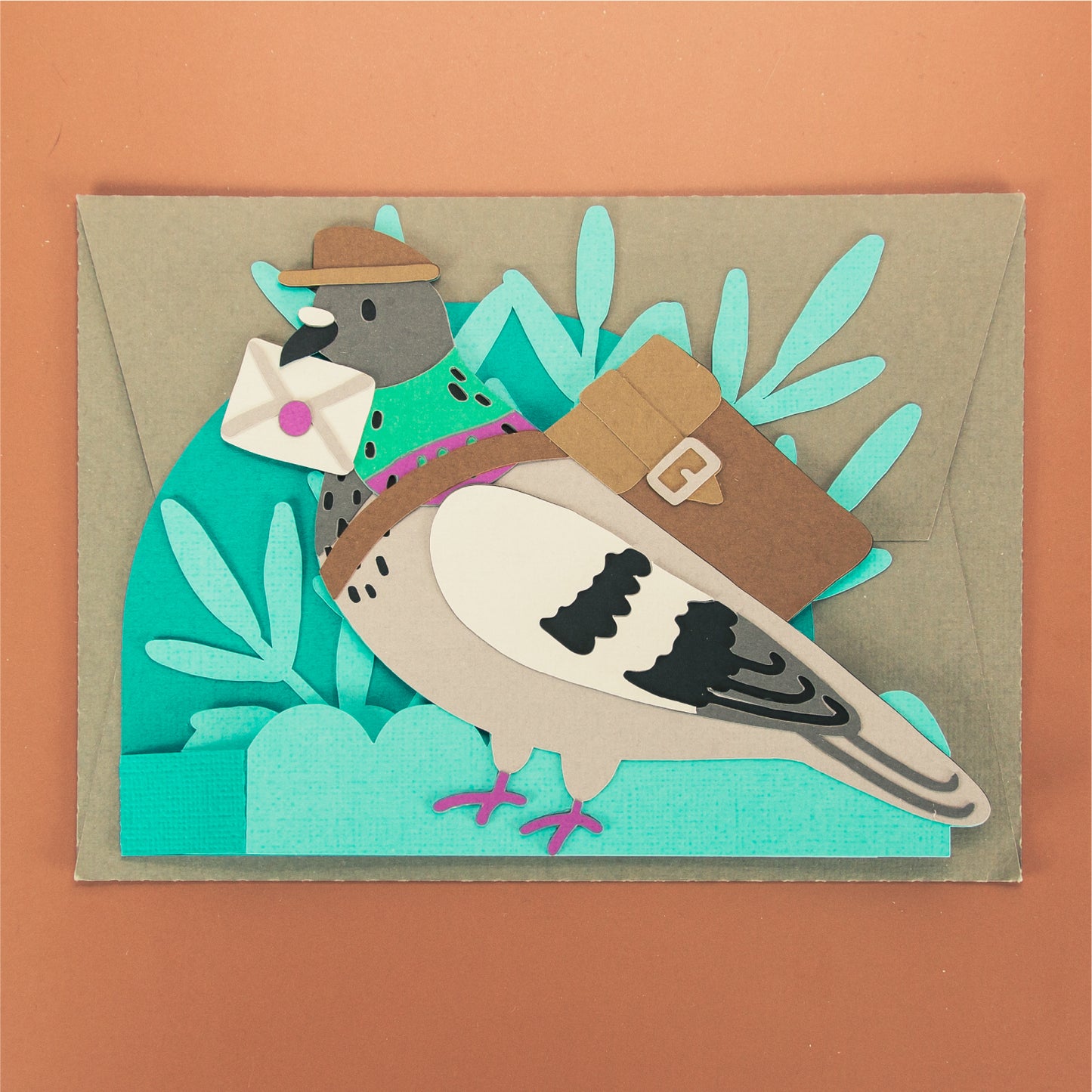 Carrier Pigeon Card - 3D Card SVG