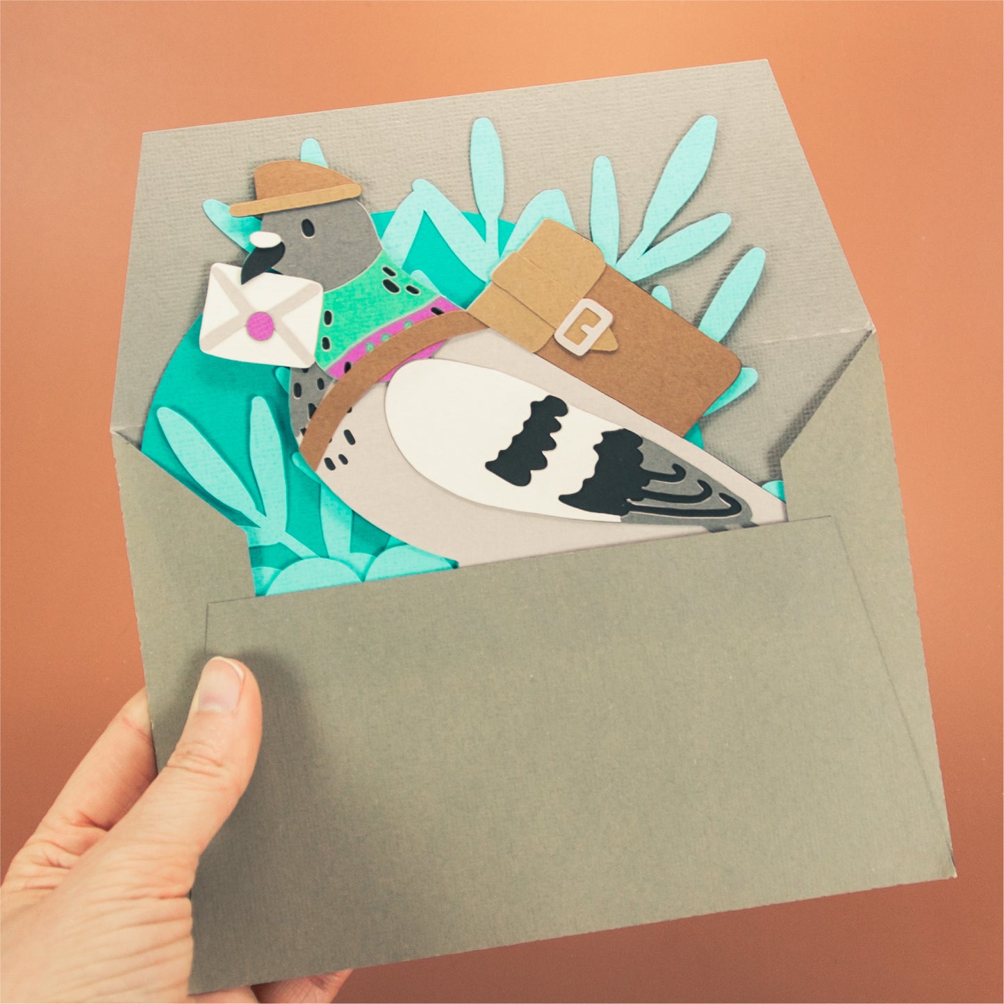 Carrier Pigeon Card - 3D Card SVG