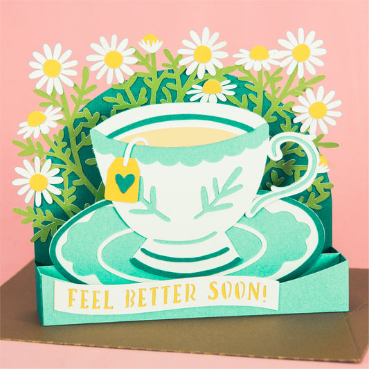 Chamomile Tea Cup Card - Sympathy Card SVG