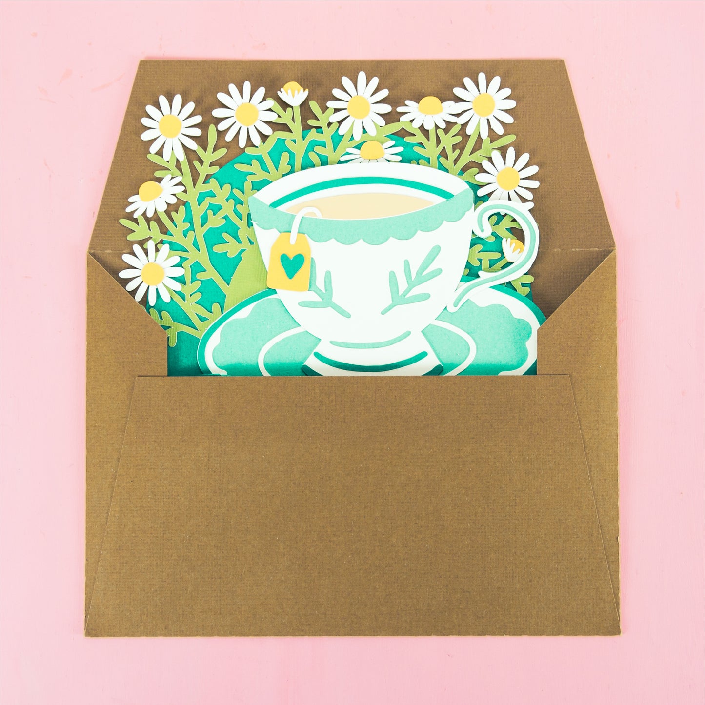 Chamomile Tea Cup Card - Sympathy Card SVG
