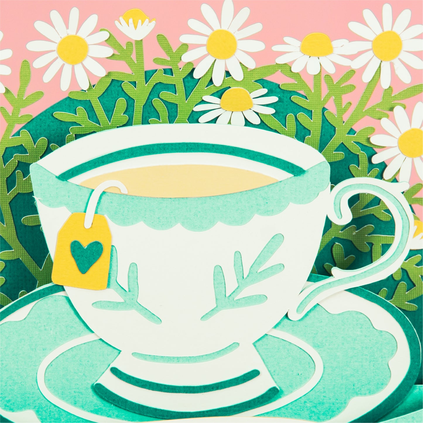 Chamomile Tea Cup Card - Sympathy Card SVG