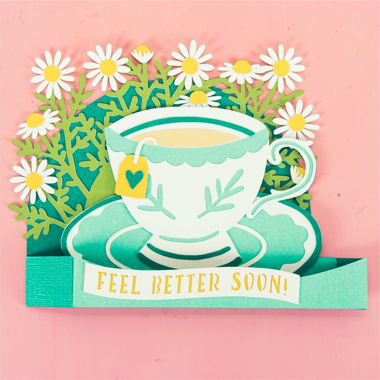 Chamomile Tea Cup Card - Sympathy Card SVG