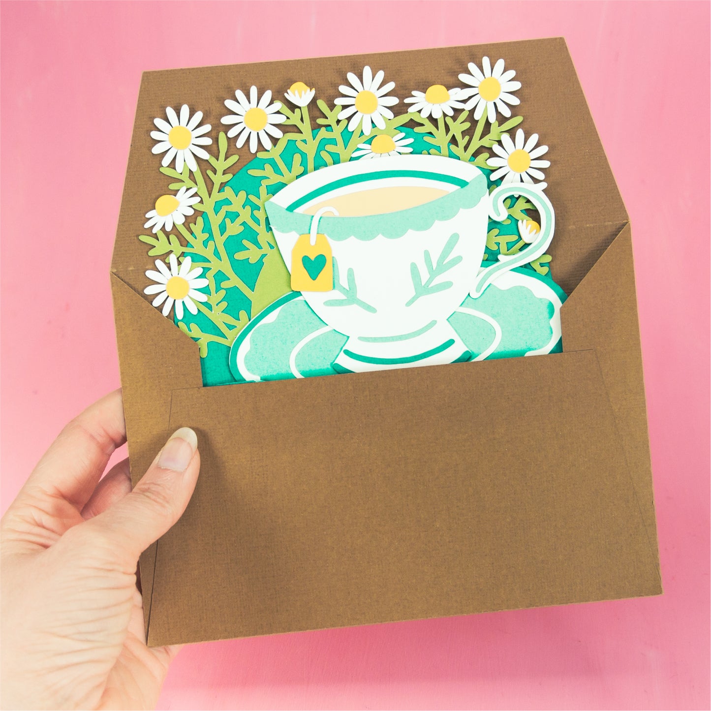 Chamomile Tea Cup Card - Sympathy Card SVG