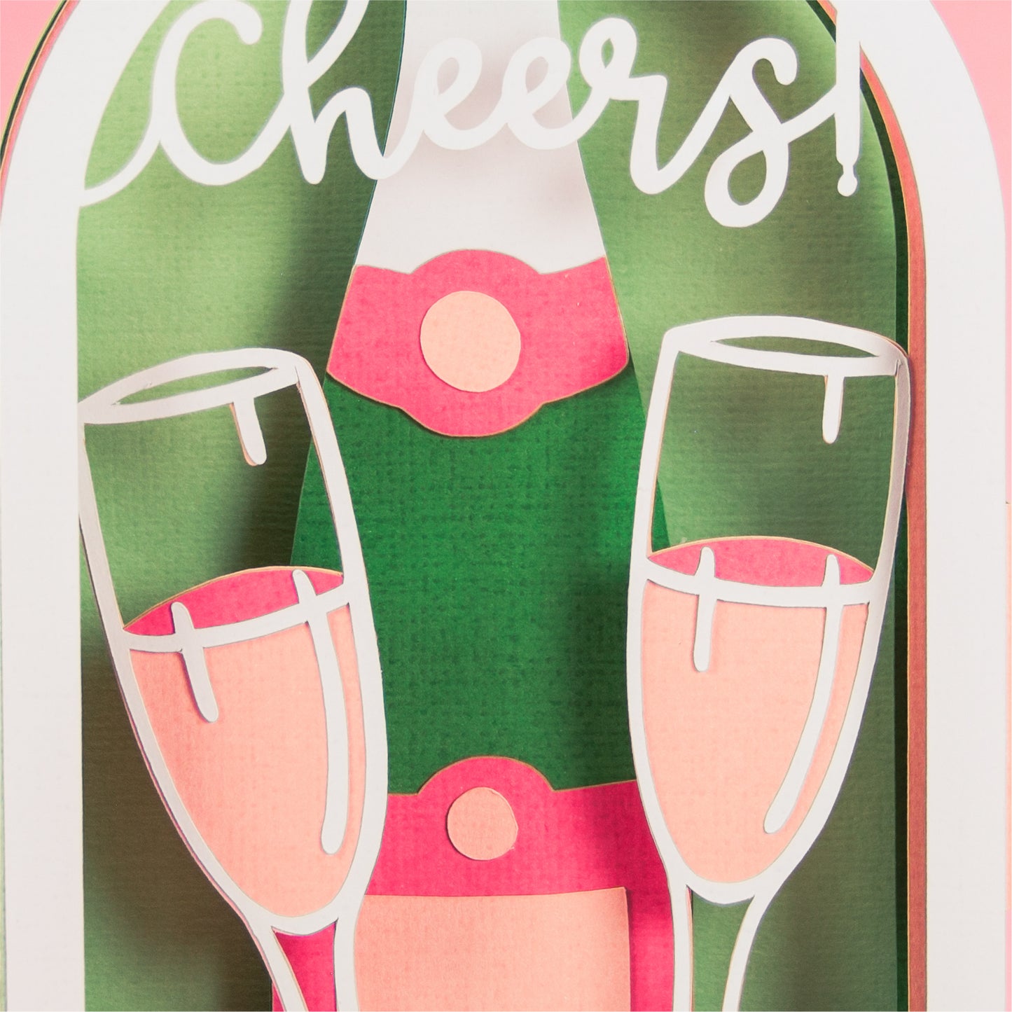 Cheers! Champagne Flutes Card - 3D Celebration Card SVG