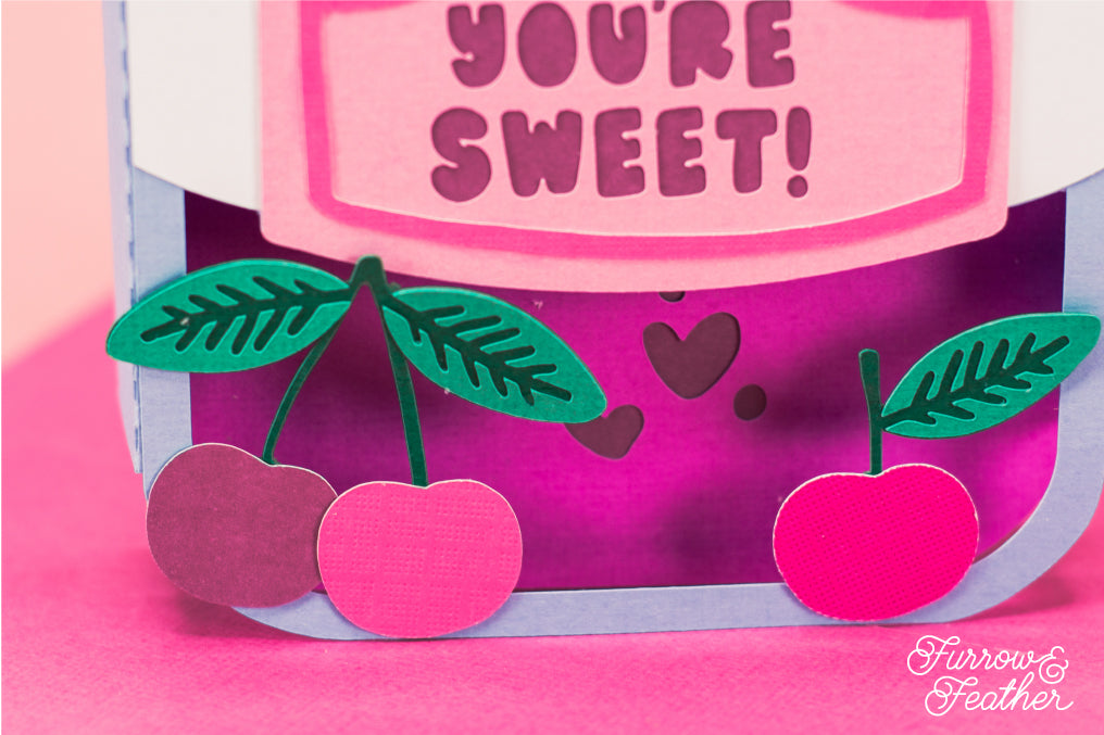 You're Sweet! - Cherry Jam Jar SVG - Birthday Card SVG