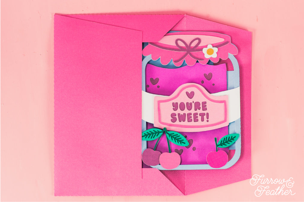 You're Sweet! - Cherry Jam Jar SVG - Birthday Card SVG