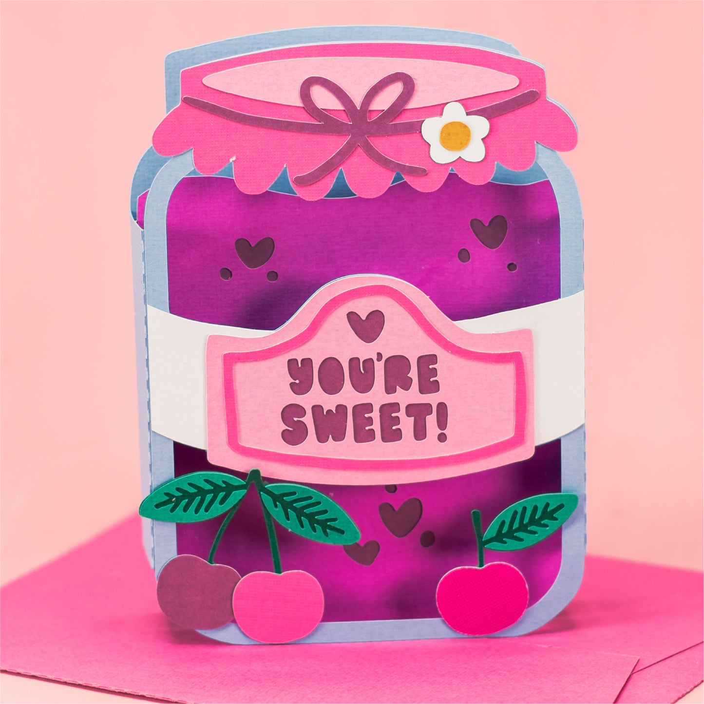 You're Sweet! - Cherry Jam Jar SVG - Birthday Card SVG