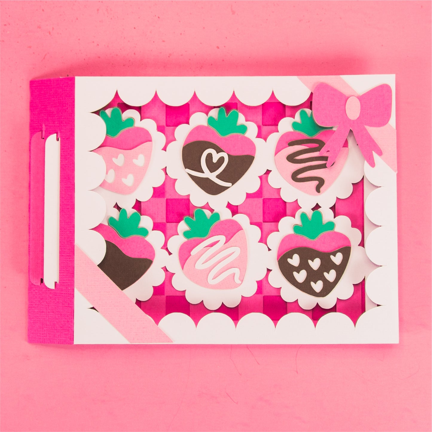 Chocolate Covered Strawberries Card - 3D Valentine's Day Card SVG
