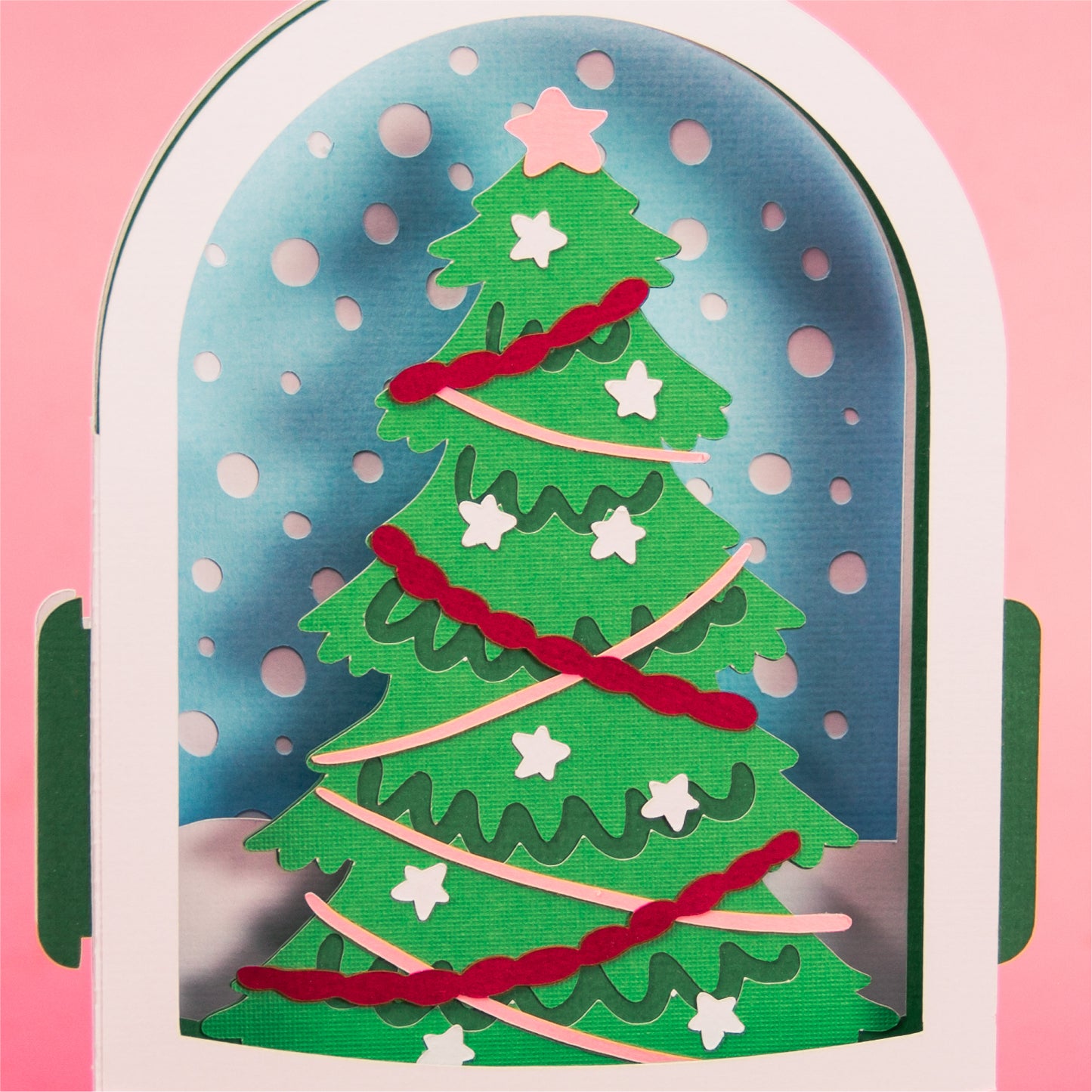 Christmas Tree Snowglobe Card - 3D Christmas Card SVG