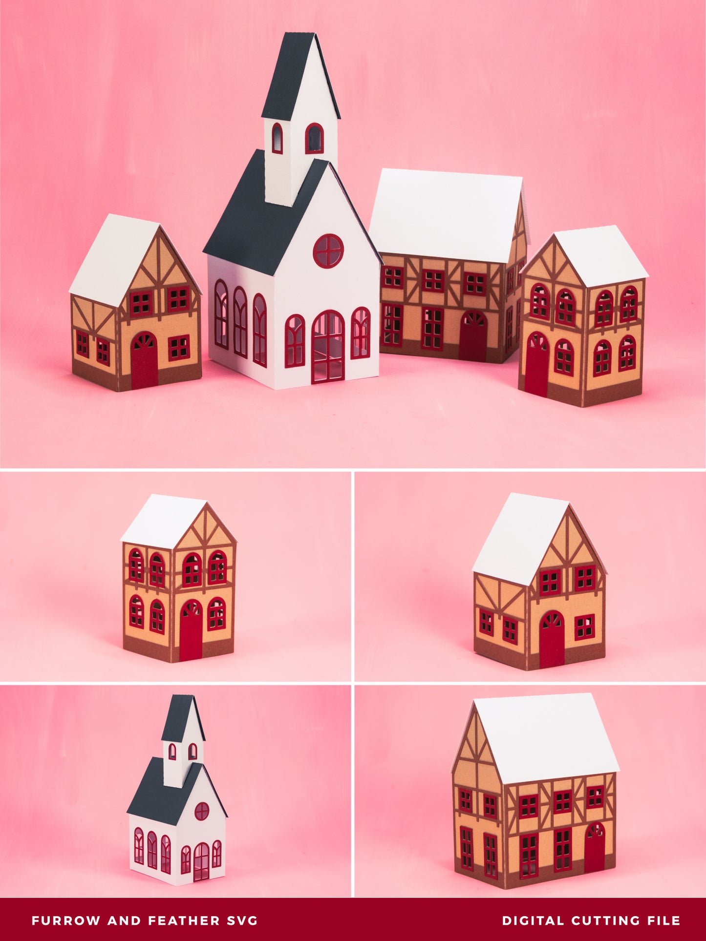 3D Christmas Village SVG Bundle