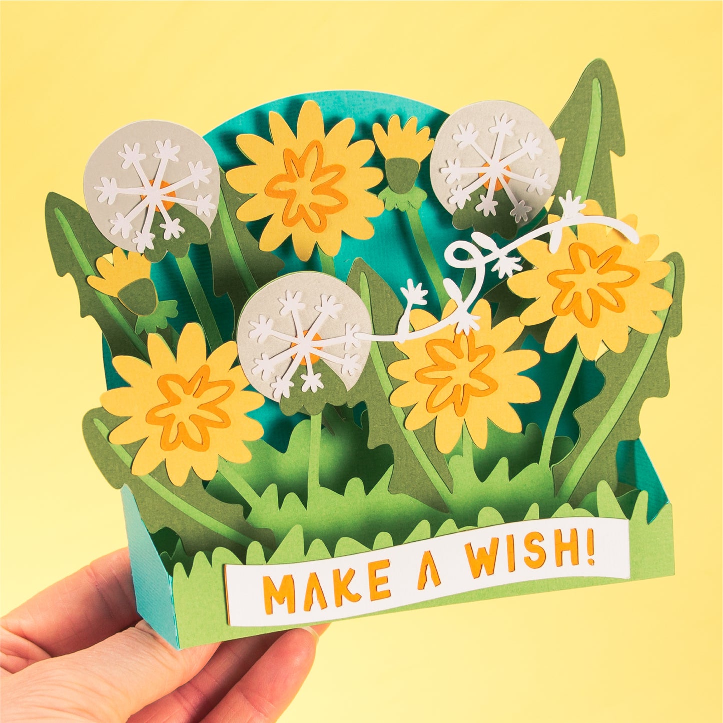 Dandelion Make a Wish! Card - 3D Birthday Card SVG