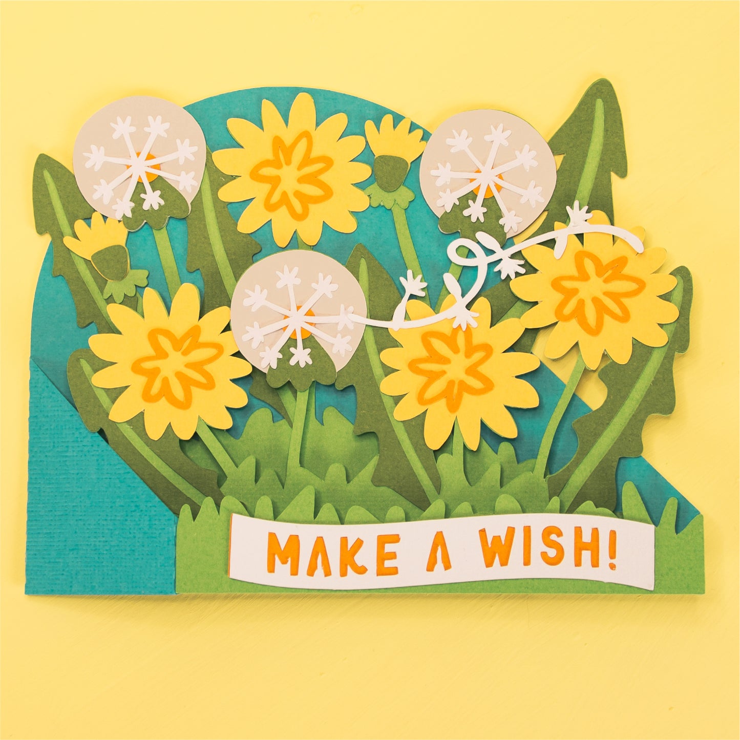 Dandelion Make a Wish! Card - 3D Birthday Card SVG