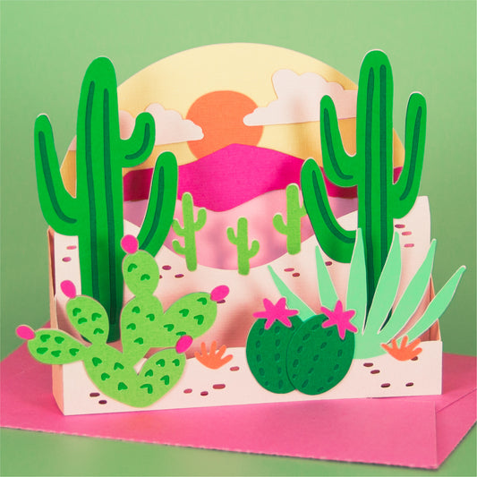 Western Desert Scene Card - 3D Card SVG
