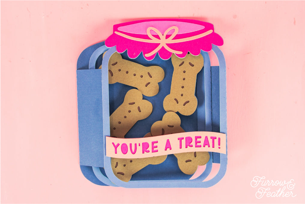 You're a Treat! - Dog Treat Jar Card SVG - Birthday Card SVG