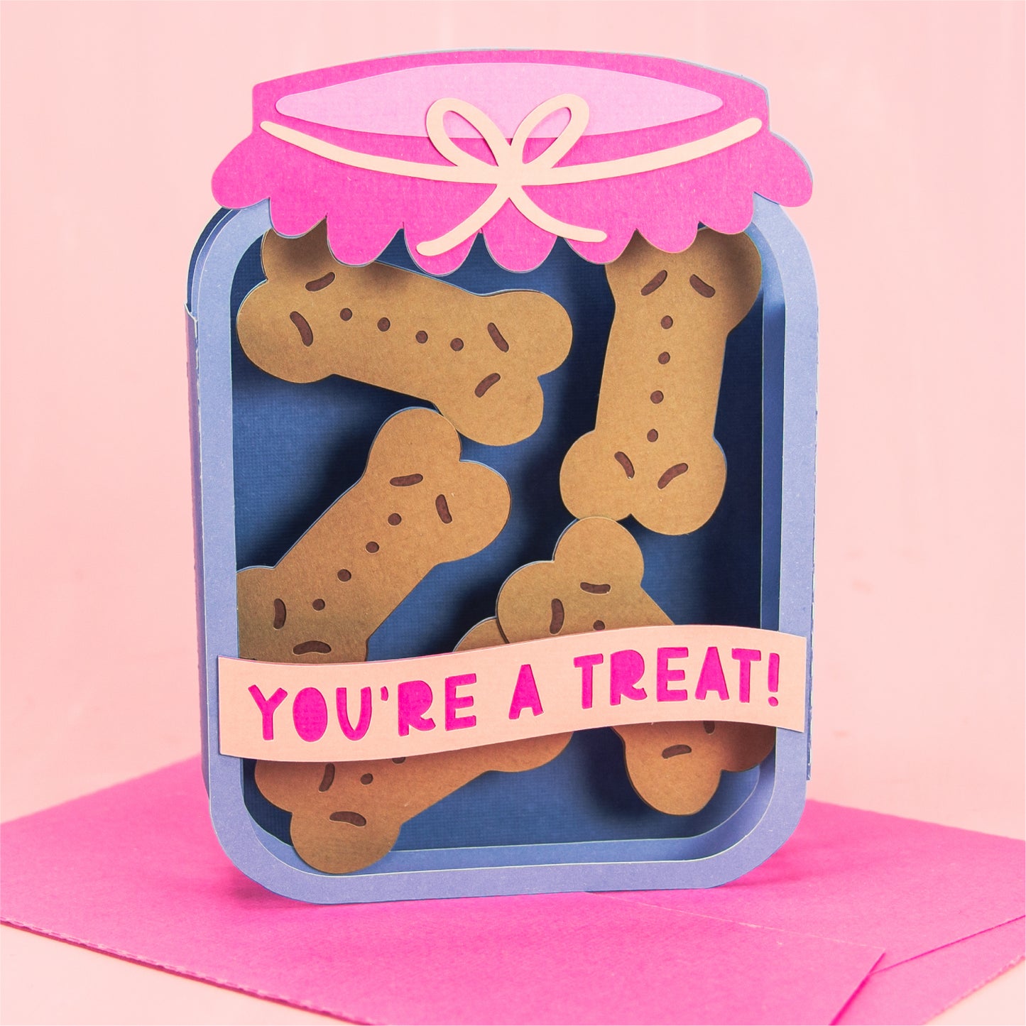 You're a Treat! - Dog Treat Jar Card SVG - Birthday Card SVG