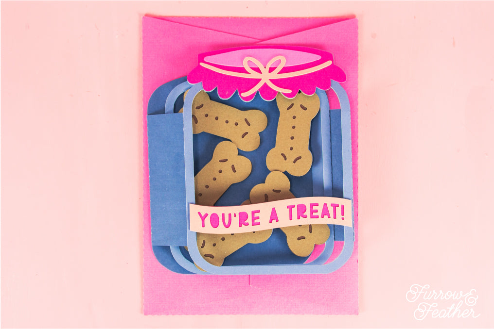 You're a Treat! - Dog Treat Jar Card SVG - Birthday Card SVG