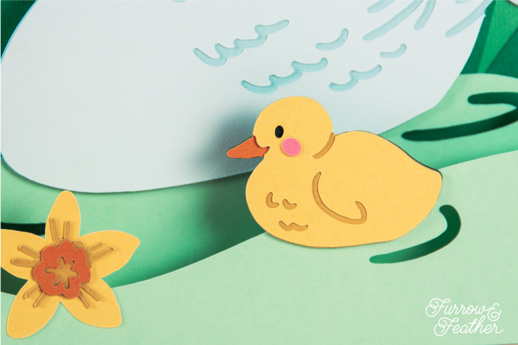 Duck and Duckling Card - Mother's Day Card SVG