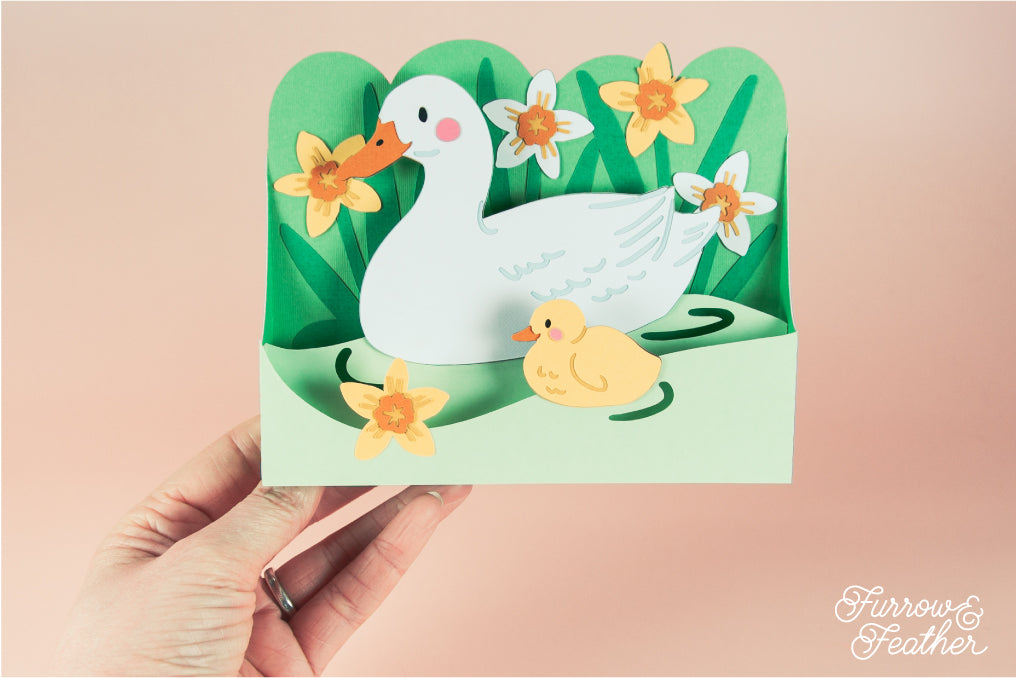 Duck and Duckling Card - Mother's Day Card SVG