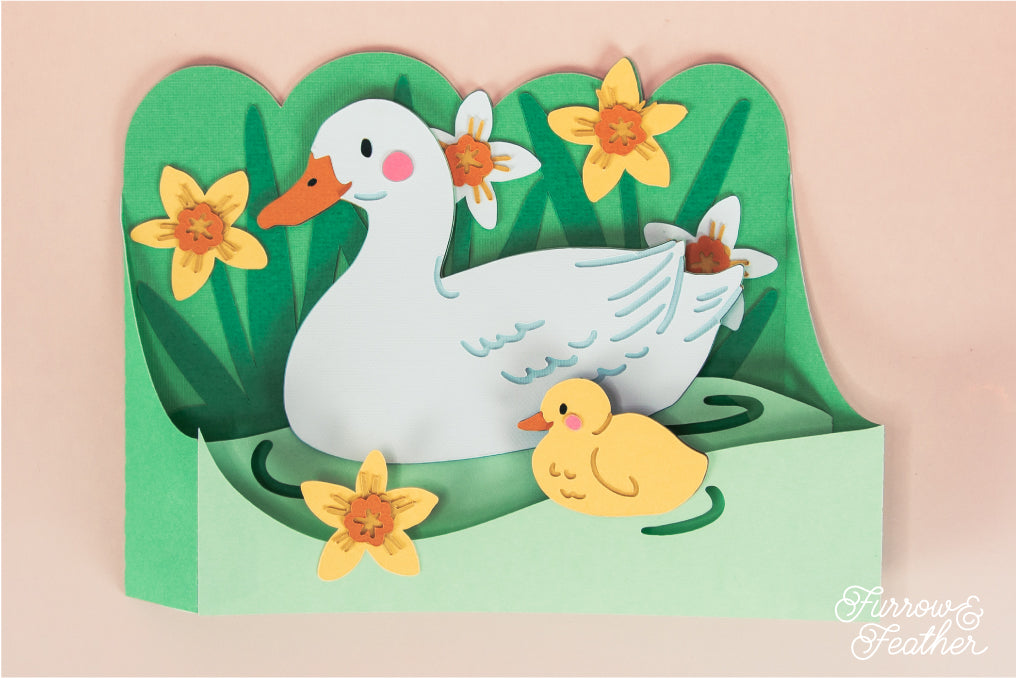 Duck and Duckling Card - Mother's Day Card SVG