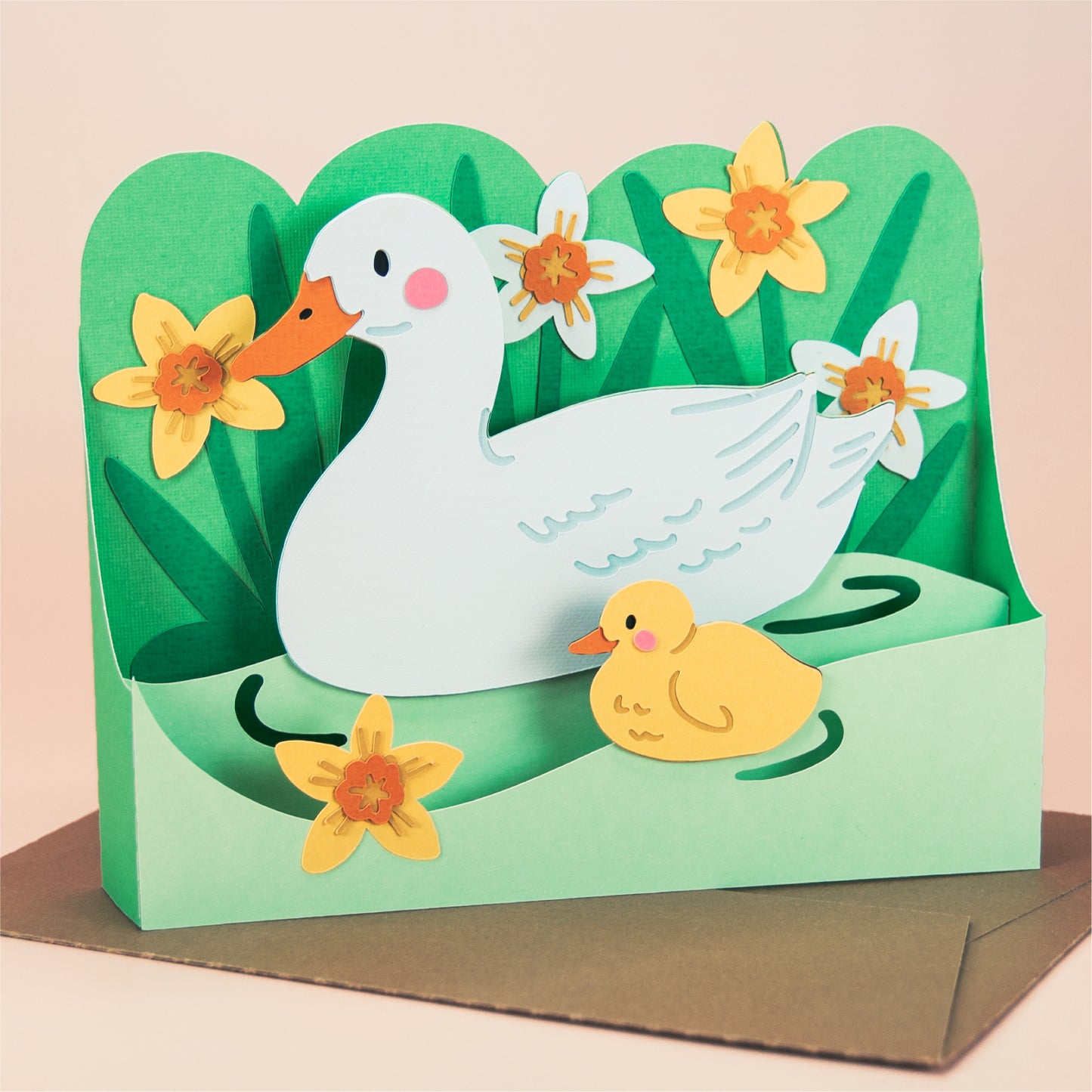 Duck and Duckling Card - Mother's Day Card SVG