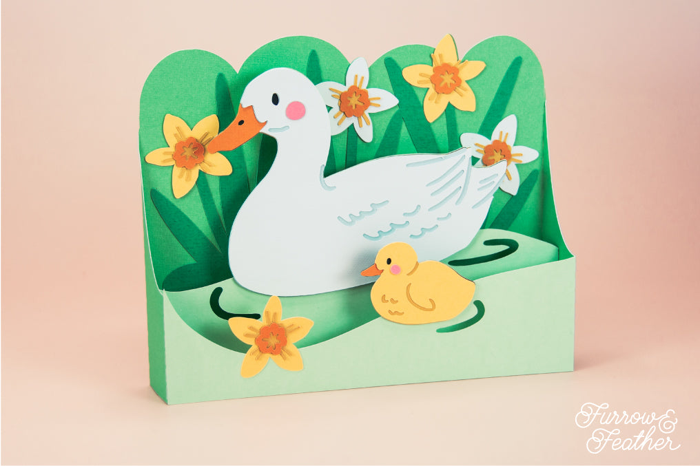 Duck and Duckling Card - Mother's Day Card SVG