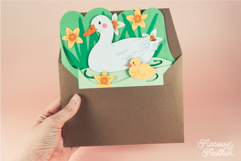 Duck and Duckling Card - Mother's Day Card SVG