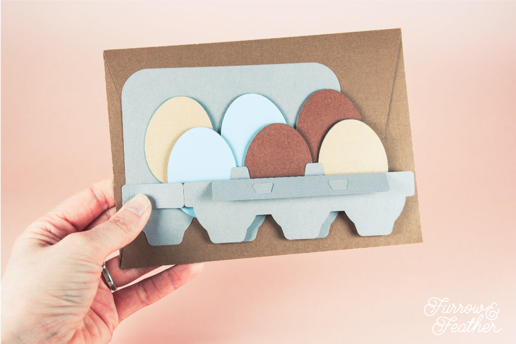 Chicken Egg Carton Card - Backyard Chickens Card SVG