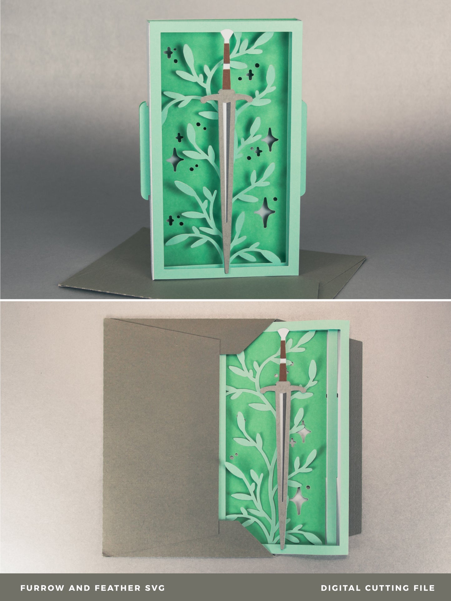 Fantasy Sword Card - 3D Card SVG
