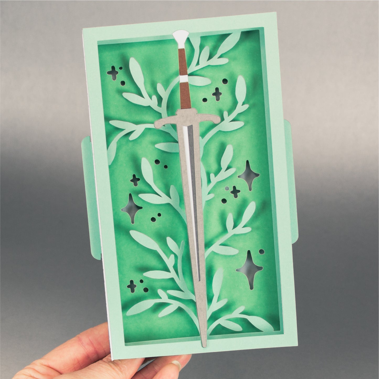 Fantasy Sword Card - 3D Card SVG