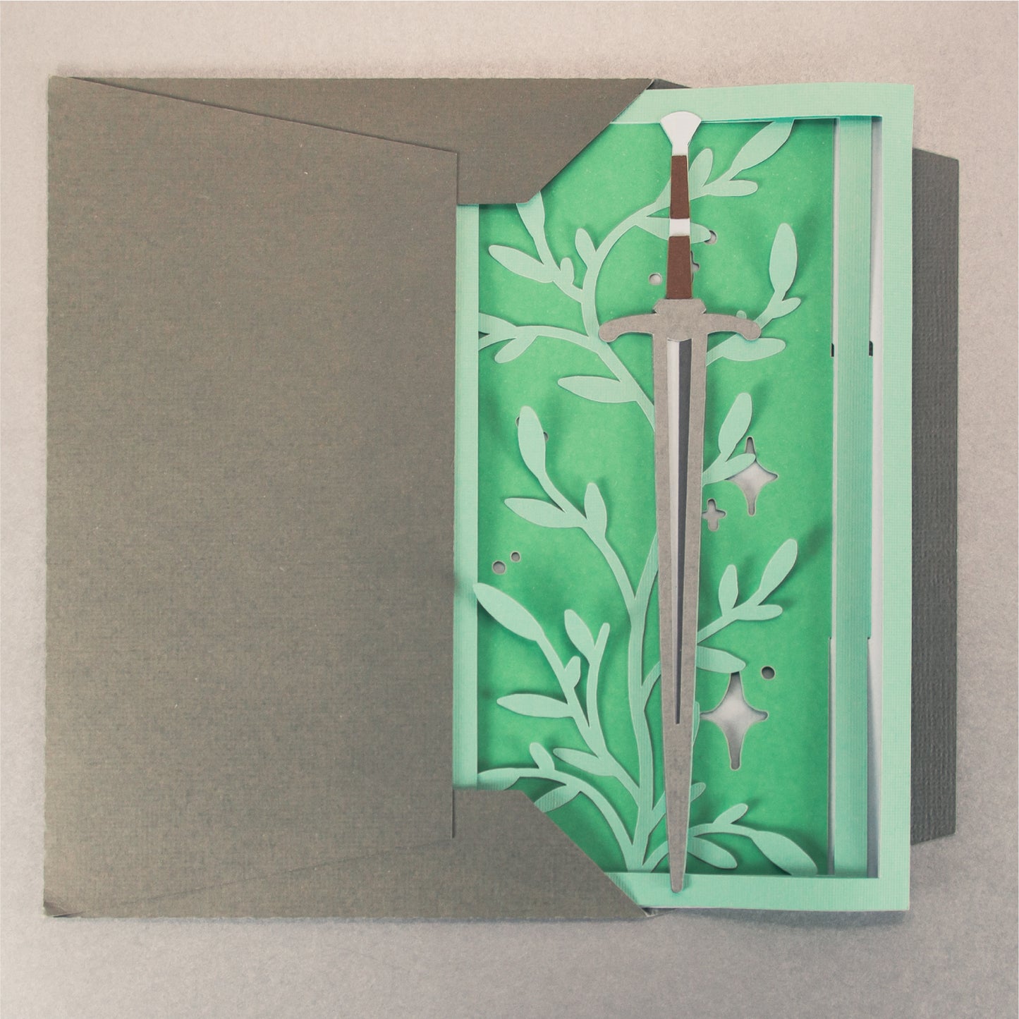 Fantasy Sword Card - 3D Card SVG