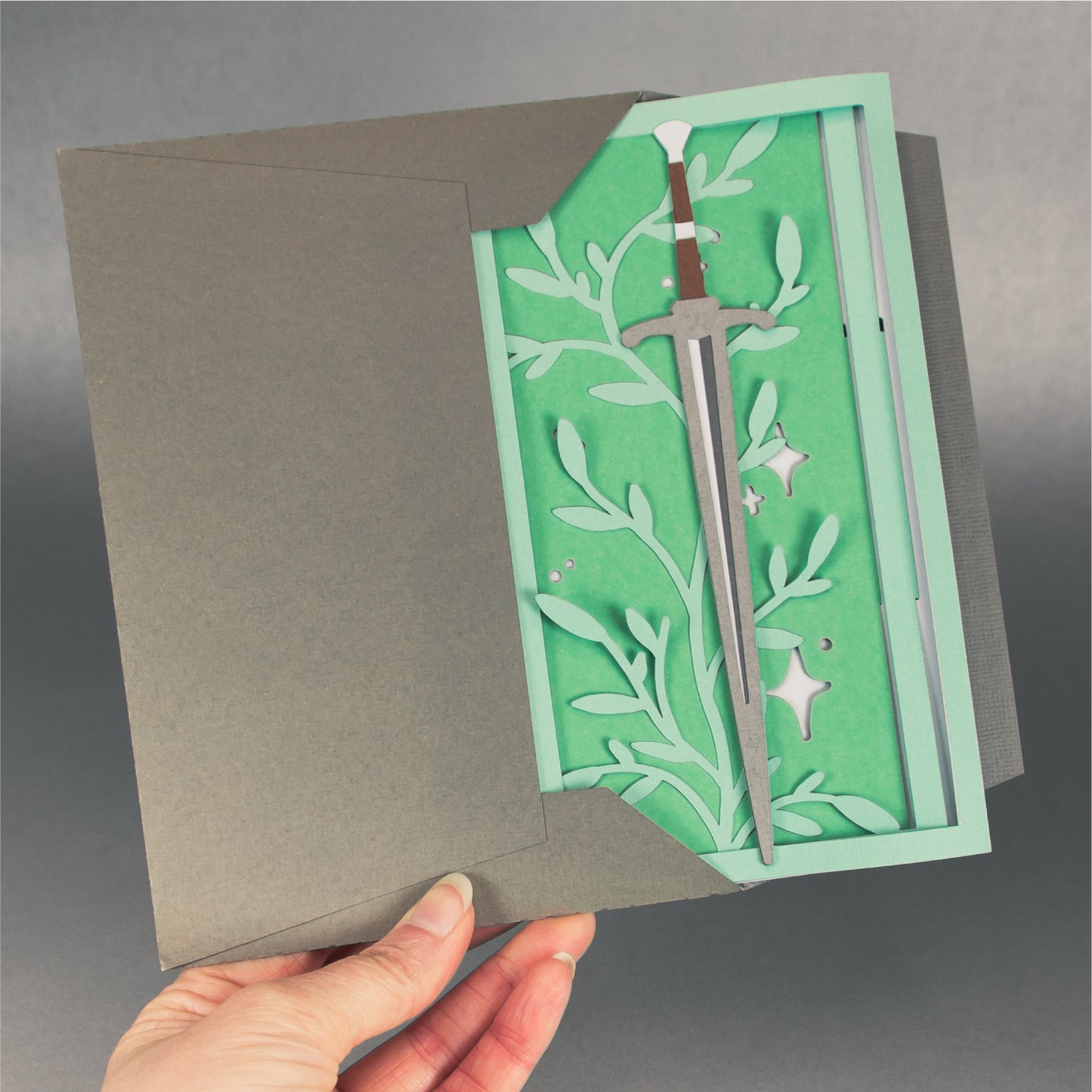 Fantasy Sword Card - 3D Card SVG