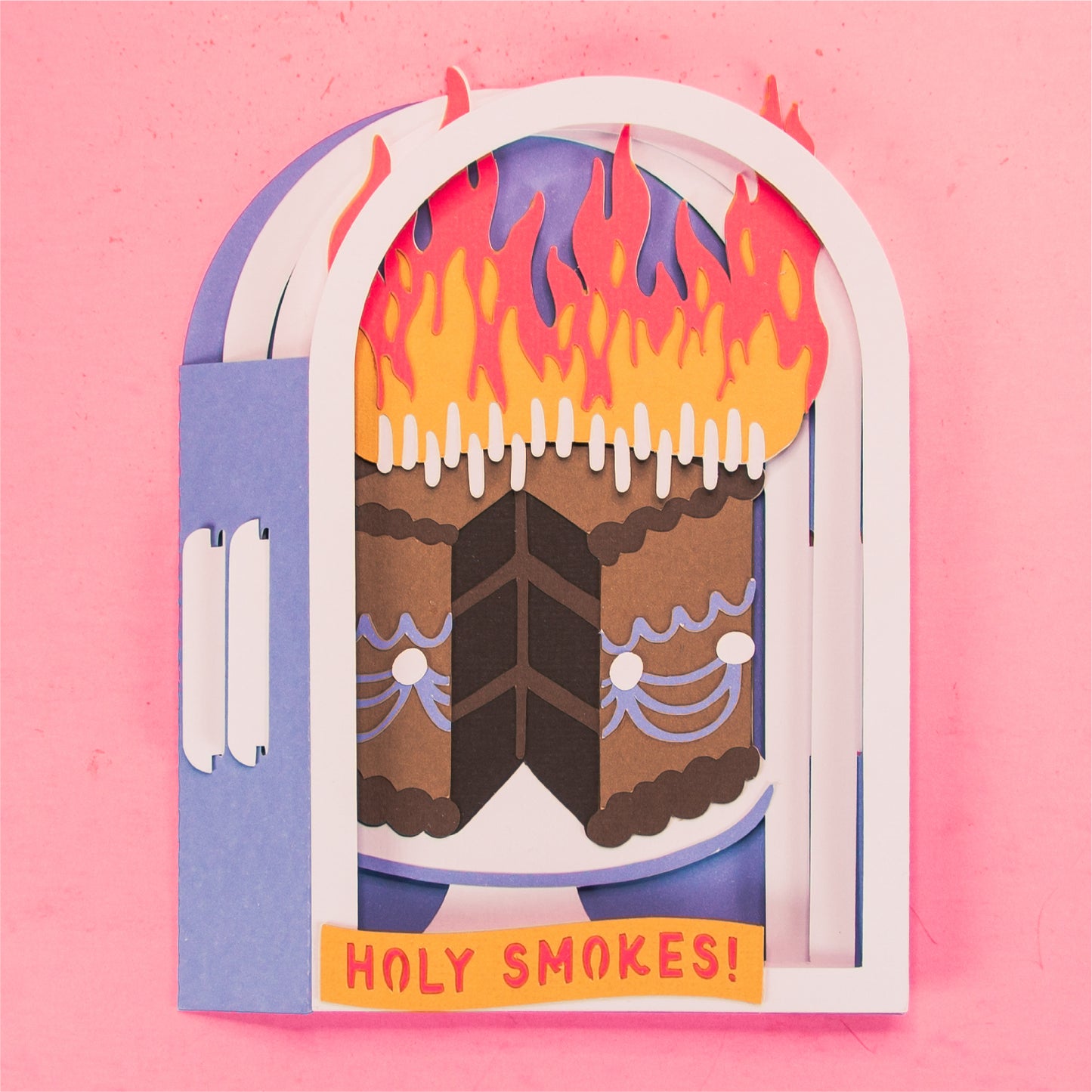 Funny Flaming Birthday Cake Card - 3D Birthday Card SVG