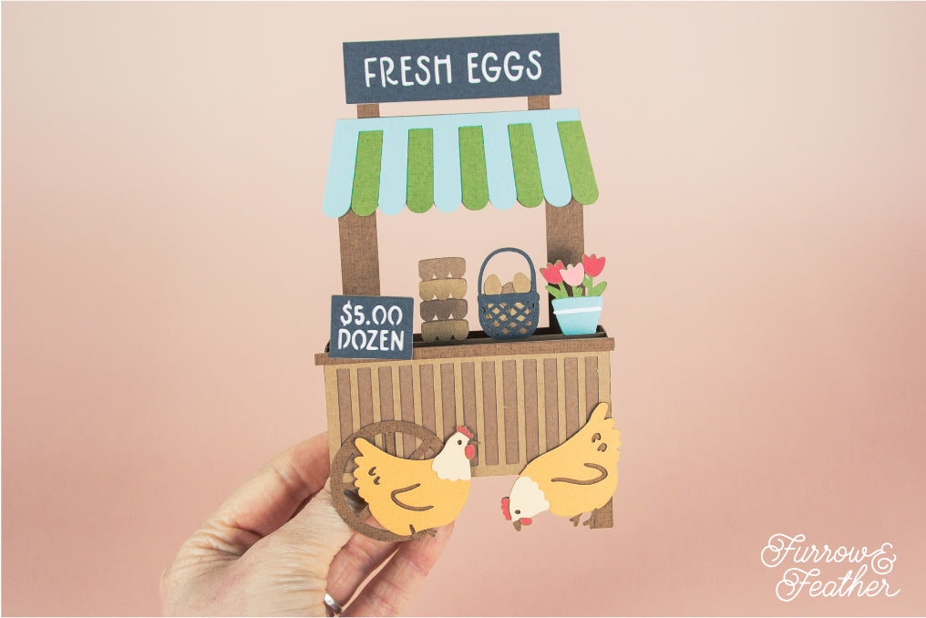 Fresh Eggs Stand Card - Backyard Chicken Card SVG